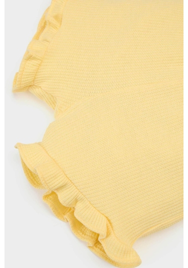 DeFacto Kız Bebek Beli Lastikli Waffle Şort A8043A525SMYL142 Sarı
