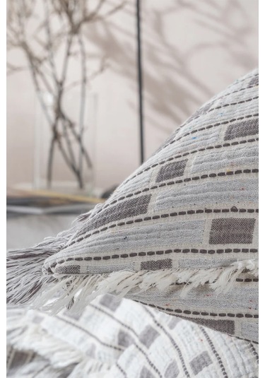 Ecocotton Merisa Gri %100 Organik Pamuk Çift Kişilik Yatak Örtüsü Gri