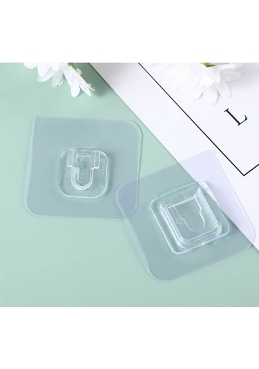 5 Li Set- Çift Taraflı Yapışkanlı Geçmeli Klips Eşya Sabitleme As