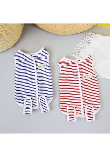 Hangfox Kedi Cerrahi Sonrası Kıyafeti - Doğum Sonrası Koruma Giyimi, Yara Yalama Engeli, Veteriner Onaylı 23'lü Paket Kırmızı Çizgili