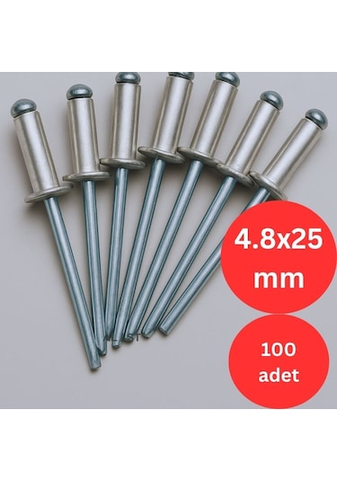 4.8x25 Pop Perçin Alüminyum - Çelik Al/st