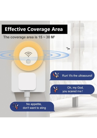 Fortunelane Avusturya Evcil Hayvan Kovucu Led Gece Lambası - Ev, Otel Uygun Sıçan, Mus, Hamam Böceği Vb. Kovucu - Avrupa Standart