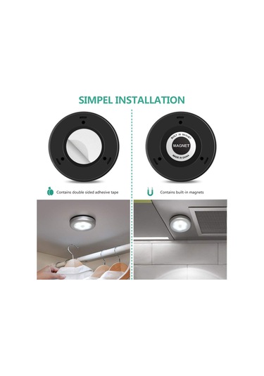 Geeksen 6'lı Paket Akıllı İnsan Algılama Lamba 6 Led Ev Yolu Dolap Tuvalet Işığı Otomatik Aç-kapa Beyaz Işık Diğer