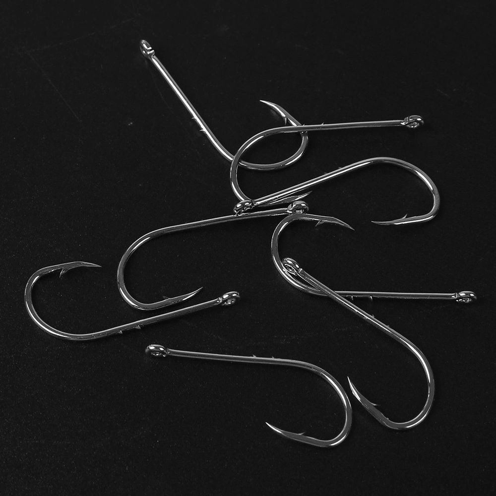 Dianziye 100 Adet Yüksek Karbon Çelik İkili Tikanlı Uzun Saplı Deniz Ve Tatlı Su Balıkçılığı İğneleri - 4 Numara Saçak Tutucu, Dayanıklı, Korozyona Dirençli