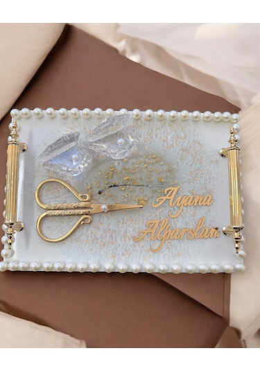 Unison Gold Söz Nişan Tepsisi Krem