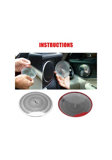 Reedark Mercedes Benz E W213/c W205/glc 2015-2017 Kapı Hoparlör Ağı, Paslanmaz Çelik Parlak, 4'lü Set, Kolay Kurulum