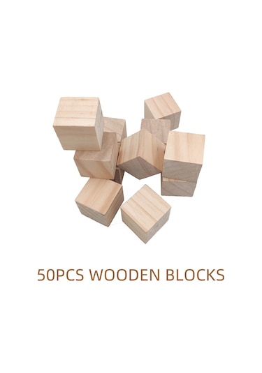 Kangvka 50 Adet 15x15x15mm Ahşap Küp, Taşlama Makinesi Malzemesi, Hassas Kesim İçin Uygun