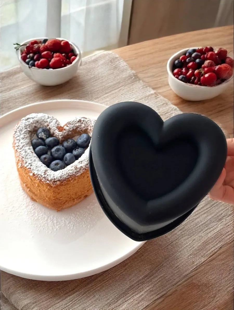 Vesna Krasna Şekillendirici Kalp Bento Kek Pişirme Kalıbı Silikon Pişirme Formu 348266021 Siyah