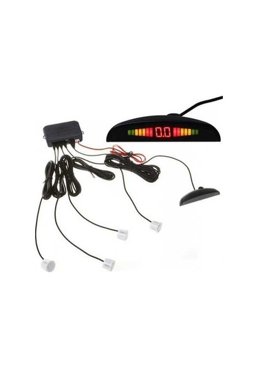 Moly 4 Beyaz Sensörlü Ultrasonik Mesafe Sensörü 0-2.5m Dc12v Geri Vurgu Sistemi