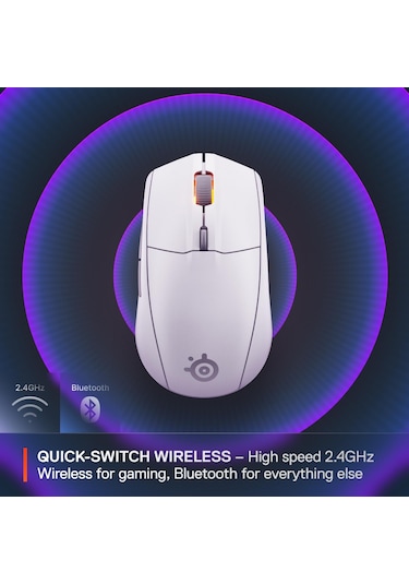 Steelseries Rival 3 Wireless Gen 2 Gaming Mouse - 2.4ghz Ve Bluetooth Bağlantı - Beyaz Rival 3