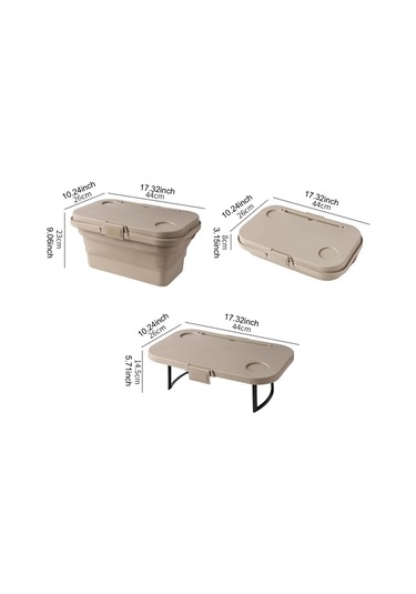 Homyl Katlanabilir Piknik Sepeti Taşınabilir Araba Yıkama Haki