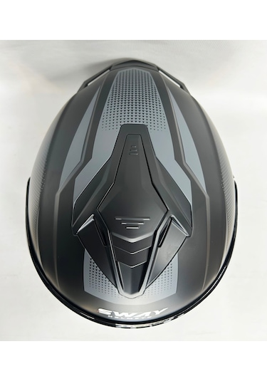 Sway Sw 867 Asphalt Black Grey Siyah Vizörlü Iç Vizörlü Kapalı Kask