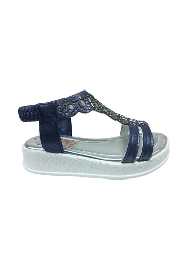 Ortopedikal Grafen Kız Çocuk Sandalet Taşlı Topuklu Abiye (355967257) Lacivert