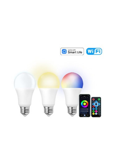 Mufunye Tuya Wifi+bt Akıllı Led Ampul E26/e27 9w 800lm Rgb+c+w 2700-6500k Ses/voıp Kontrol Zamanlama Ayarı 1 Adet Beyaz