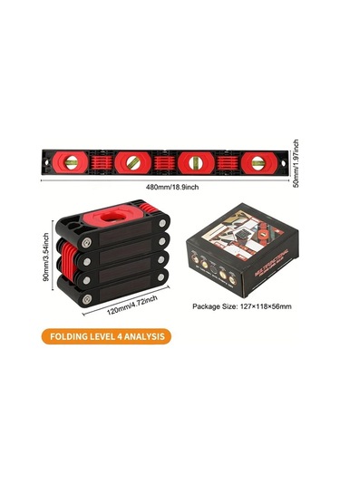 Willowhaven Çok Amaçlı Katlanır Manyetik Su Terazisi - Ev Dekorasyonu Ve Marangozluk İçin