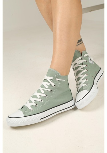 Bağcıklı Unisex Uzun Keten Ayakkabı-su Yeşili-118 Su Yeşili