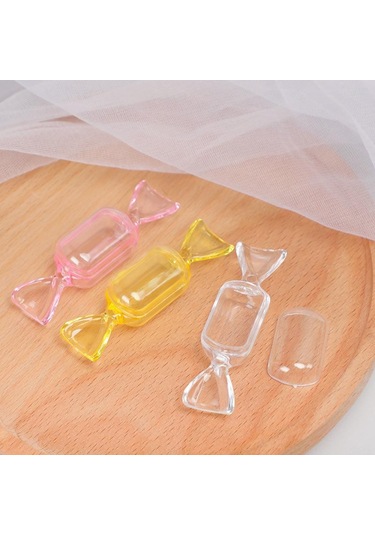 10 Adet/set Mini Plastik Şeffaf Şeker Kutusu Düğün Bebek Partisi Dekorasyonu İçin Sevimli Şeker Şeklinde Saklama Kabı Pembe
