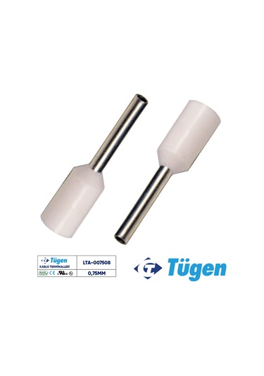 Tügen 0,75mm İzoleli Yüksük Beyaz 1 Kutu 1000 Adet