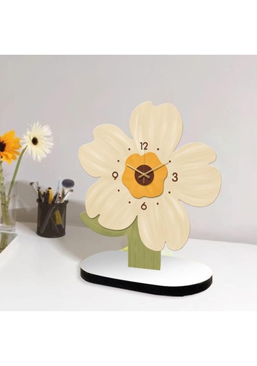 Suntek Magideal Masa Saati Analog Saat Sessiz Dekoratif Ayçiçeği