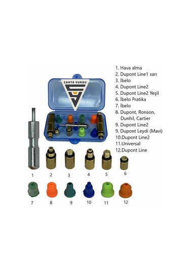 Dupont İbelo Carrier Dunhil Ronson Univeral Gaz Aparatı 12'li Set Sarı