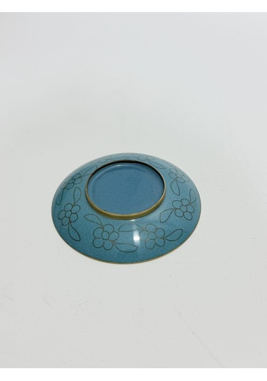 Antika Cloisonne Fincan Tabağı 10cm Çok Renkli