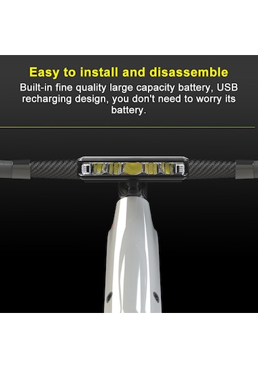 Geeksen Alüminyum Usb Bisiklet Ön Lamba - 1200 Lumen Parlak Gece Sürüşü Işığı - Dış Mekan Bisiklet Aksesuarı Eos630 Çok Renkli