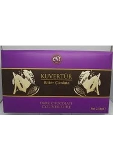 Elit Bitter Kuvertür Bitter Çikolata Mor Seri % 53 2500 G