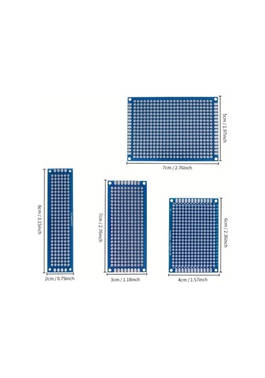 Sunshine011 20 Adet Çift Taraflı Pcb Kartı 2x8 3x7 4x6 1.97x2.76inch Dıy Lehimleme Projeleri