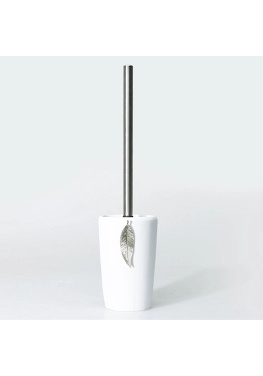 Selim Dekor Leaf Banyo Seti Beyaz-gümüş Beyaz