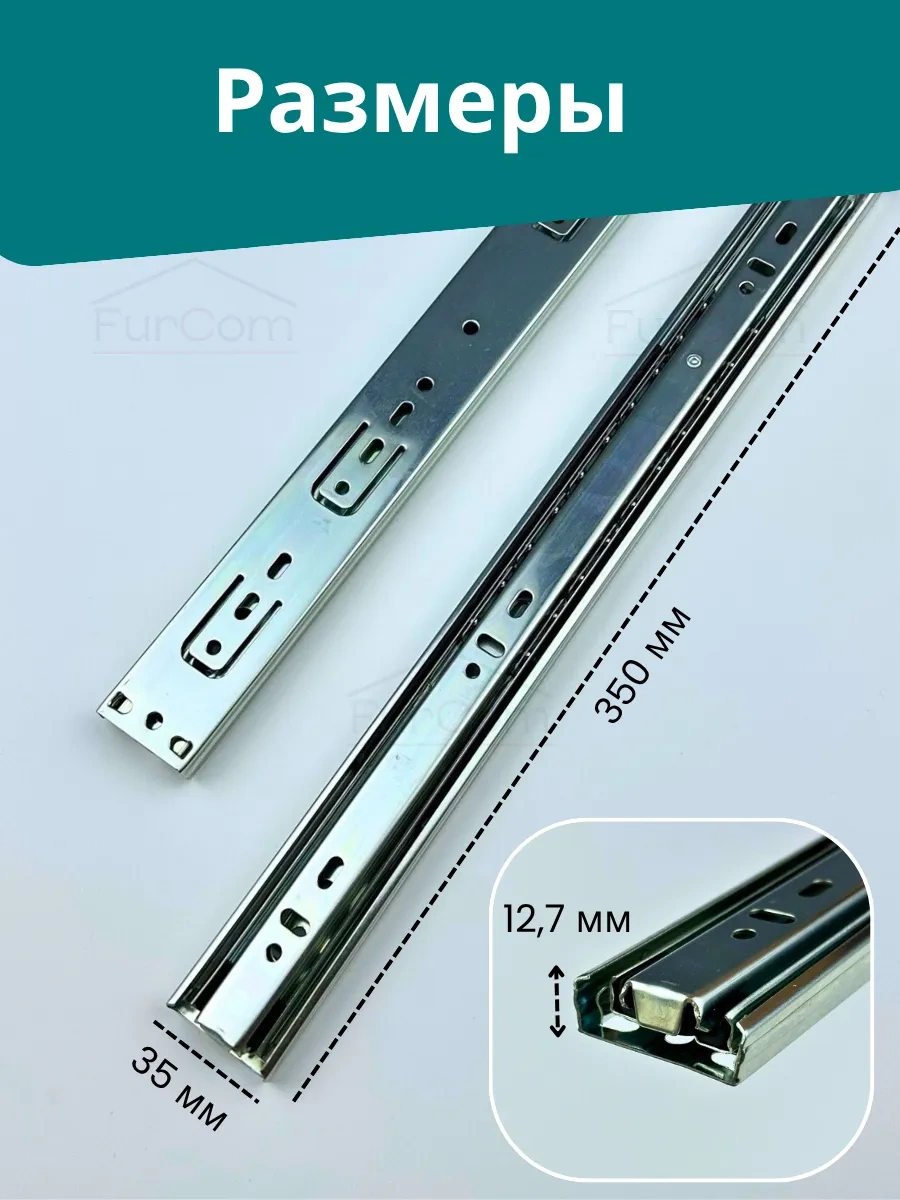 Furcom 350 Mm H35 Çekmece Rulmanlı Rayları 108688793 Diğer