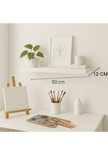 3 Adet Uçan Raf Gizli Monte Edilebilir Beyaz