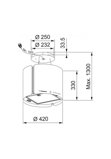 Franke FSMS F42 BK MATT Ada Tipi Davlumbaz