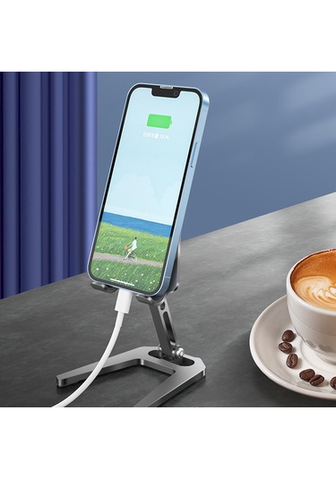 Cbtx Alüminyum Alaşımlı Masaüstü Tablet Standı Açısı Ayarlanabilir Katlanır Cep Telefonu Tutucu Braketi - Gümüş