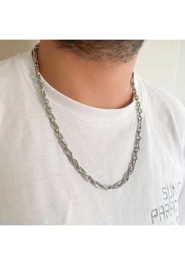 Çelik Zincir Kolye 316l Samanyolu Model - - Zn-287 Gri