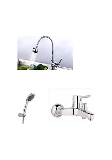 Erce Delta Spiralli Evye ve Banyo Bataryası duş Takımı Krom