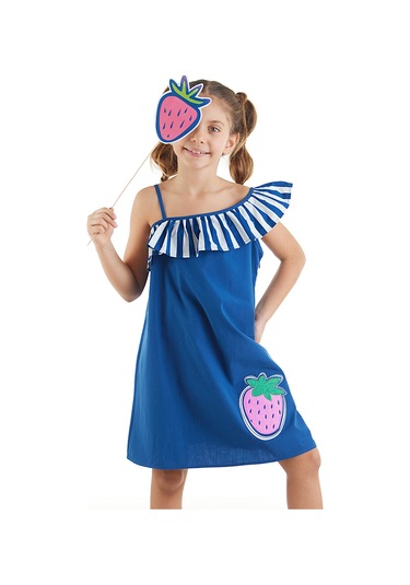 Denokids Mshb&g Çilekli Kız Çocuk Elbise Çok Renkli