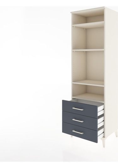 Hyperion Dolap 4 Raflı 3 Çekmeceli 60x44x195 Aytaşı-antrasit Aytaşı