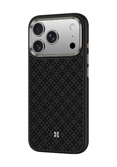 Apple Uyumlu iPhone 17 Pro Max Kılıf M-safe Özellikli Benks Armorpro Armorgrid Serisi Kevlar Kapak Siyah Siyah
