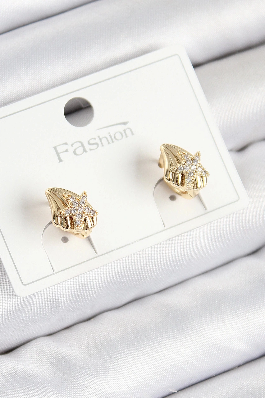Dodes Dodes Pirinç Zirkon Taşlı Yıldız Model Gold Renk Çocuk Küpe Tg27bkp11200 Çok Renkli
