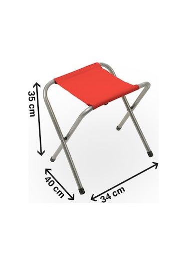 Exent Katlanır Balıkçı Kamp Piknik Taburesi 2'li Kırmızı