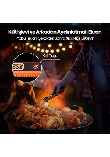 ThermoPro TP03H Su Geçirmez Katlanabilir Hızlı Sonuç Gıda Pişirme Termometresi