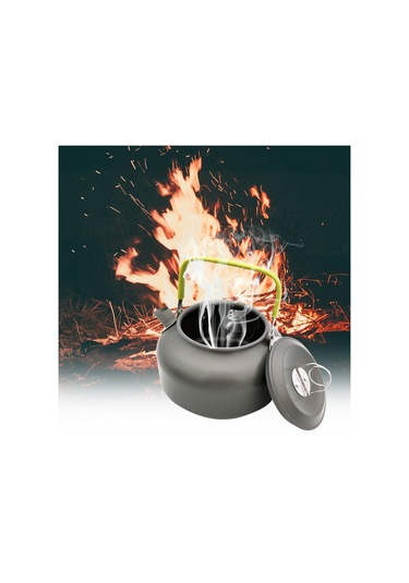 Maiyame 0.8l Alüminyum Çelik Kamp Çay/ Kahve Çayı, Hızlı Isıtma, Isı Yalıtımlı Kollü, Taşınabilir Outdoor Su Kaynakçısı Yeşil