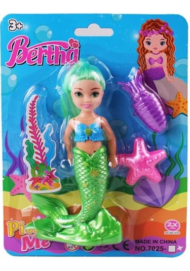 7025 Kartela Kçk Deniz Kızı Bertha Bebek -kzl