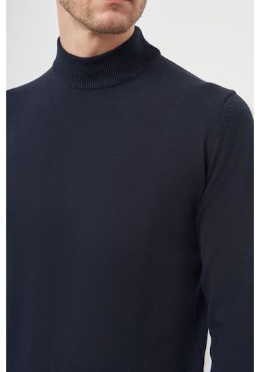 Morven Erkek Lacivert Basic Yarım Balıkçı Yaka Dynamic Fit Rahat Kesim Triko 26kc017001200 Lacivert Lacivert
