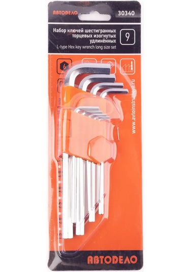 Avtodelo Uzatılmış 9 Parçalı Altıgen L Anahtarlar Seti 16243318