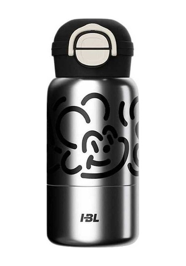 Ulzyvf Wd Üç-drink Termos Siyah Sevimli Çocuk Bardağı Taşınabilir Fan Jian Bardağı - Zf Siyah