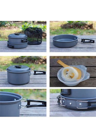 Katlanır Kamp Tencere Seti Turuncu Diğer