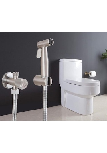 Pazly Suntek Klozet Püskürtücü Bide - Tuvalet Püskürtücü Ve Bide Tutucu Seti Gümüş