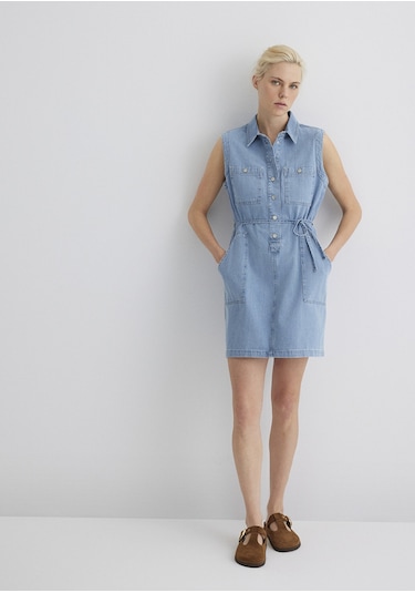 Mavi - Simla Gold Klasik Açık Mavi Jean Elbise 1310659-89757 Açık Mavi