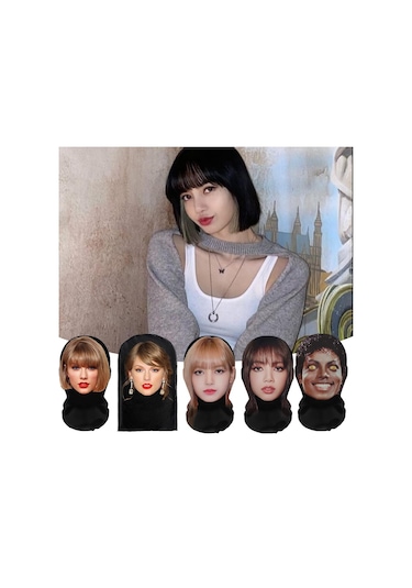 Taylor Swift 3d Maske Lisa 3d Baskılı Komik Kapüşonlu Yüz Gösterisi Parodisi Zor Balaclav Diğer